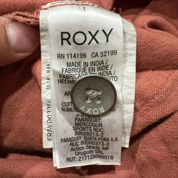 Roxy Pink Linen Overalls size Medium - Picture 6 of 12